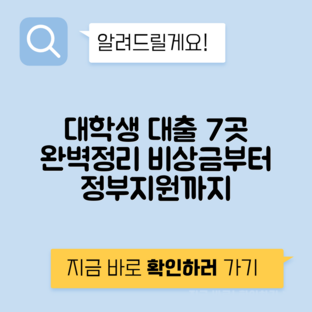 대학생 대출 가능한 곳 7곳 - 비상금, 생활비 및 정부 소액대출 정리