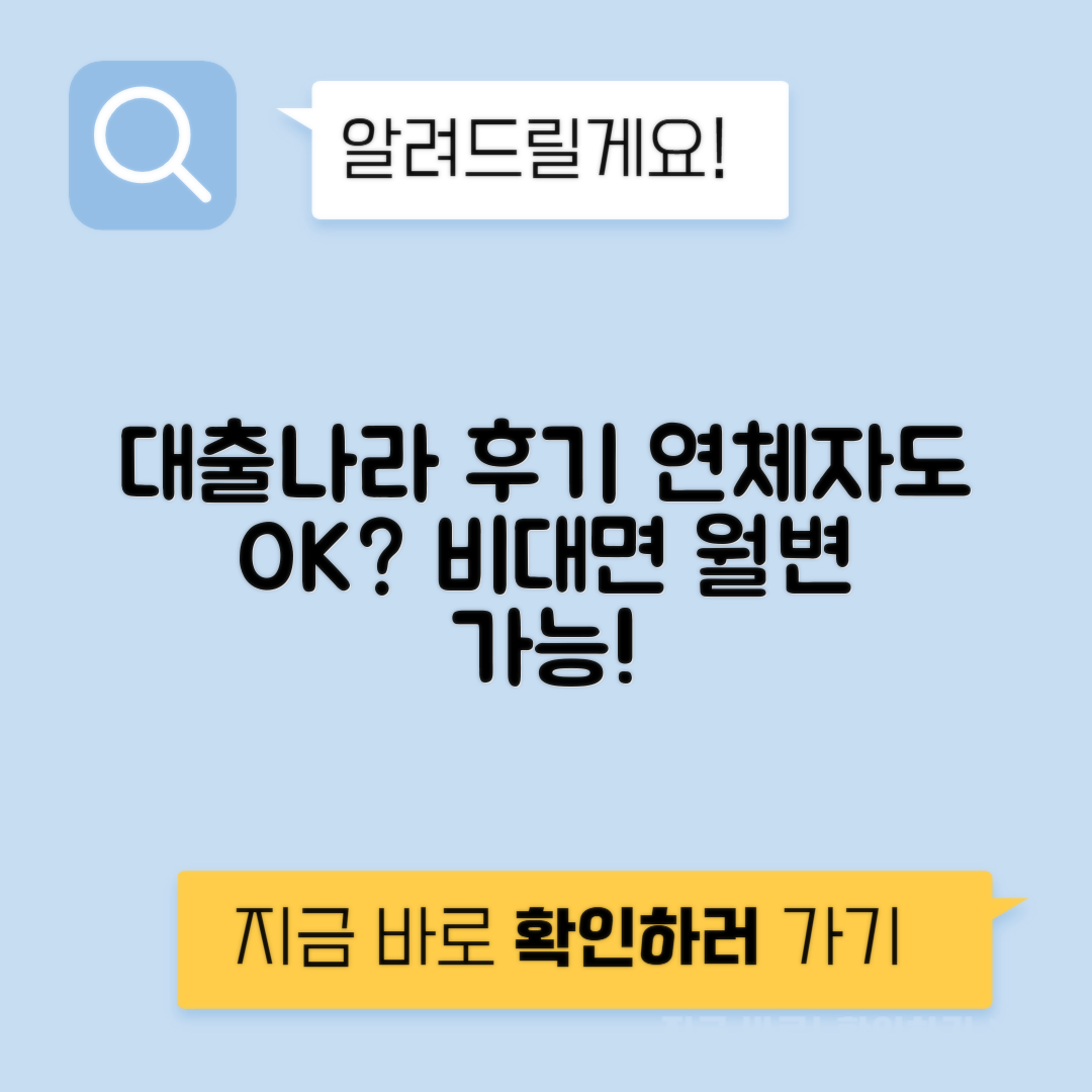 대출나라 후기 | 월변 비대면 대출, 연체자도 이용할 수 있을까?