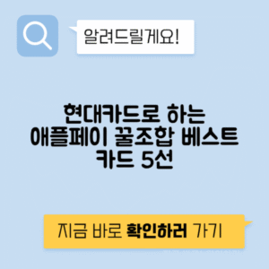 애플페이 현대카드 추천 BEST 5 - 애플페이 교통카드 사용법