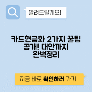 카드 현금화 시키는 2가지 방법 - 3가지 대안