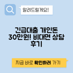 개인돈 대출 후기 | 순수 개인돈 30~50만원 비대면 카톡 상담의 신뢰성은?