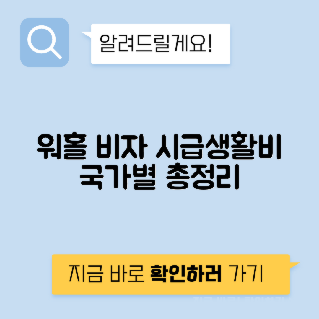 워킹홀리데이 국가별 비자 비용 시급 생활비