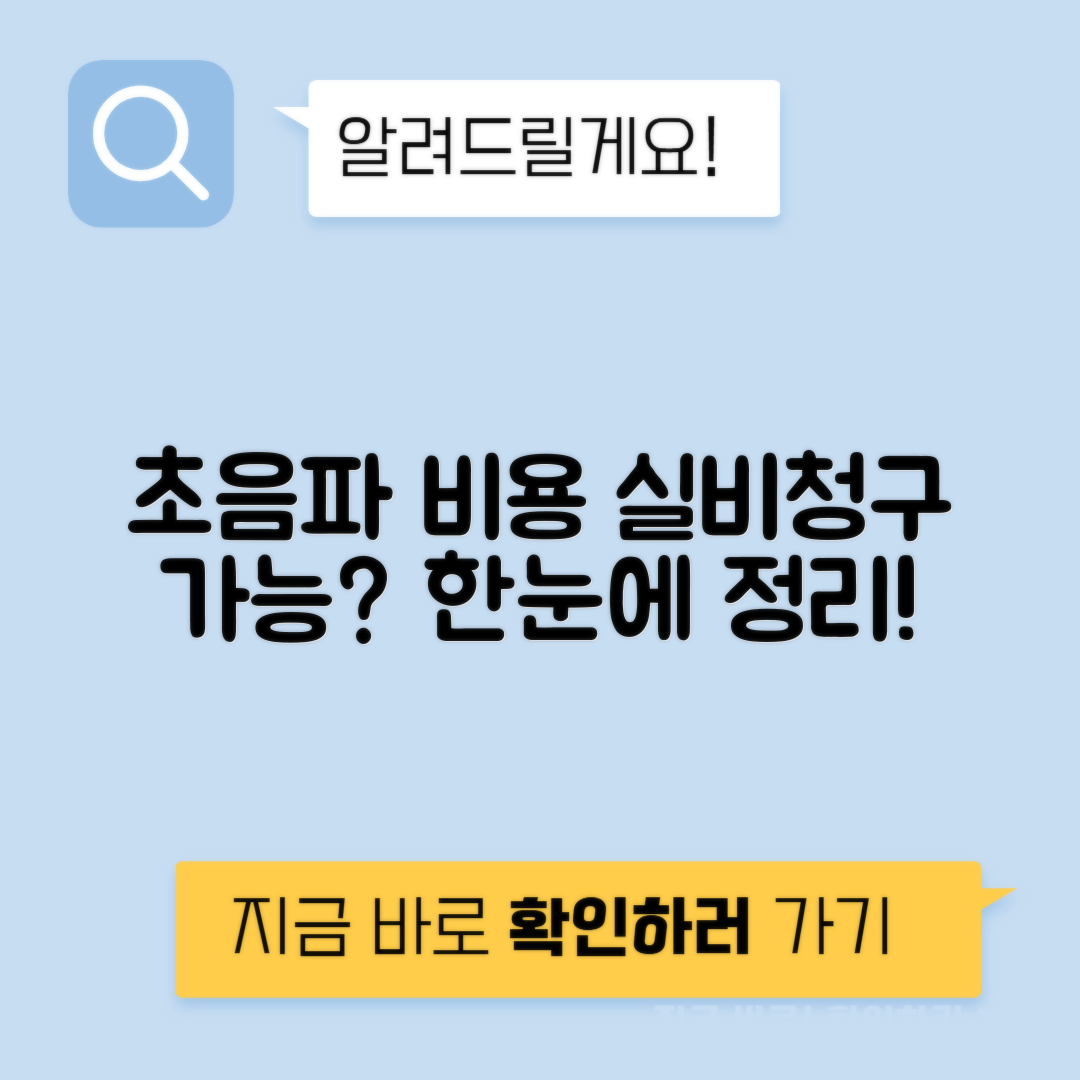 초음파 검사 비용 비급여 경우 - 종류별 실비청구 정리