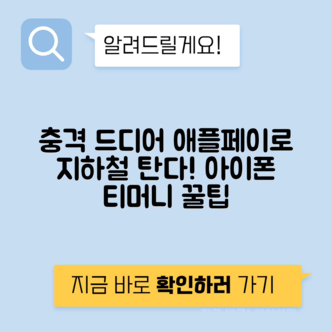애플페이 교통카드 드디어 시작 - 아이폰 티머니 사용법 총정리
