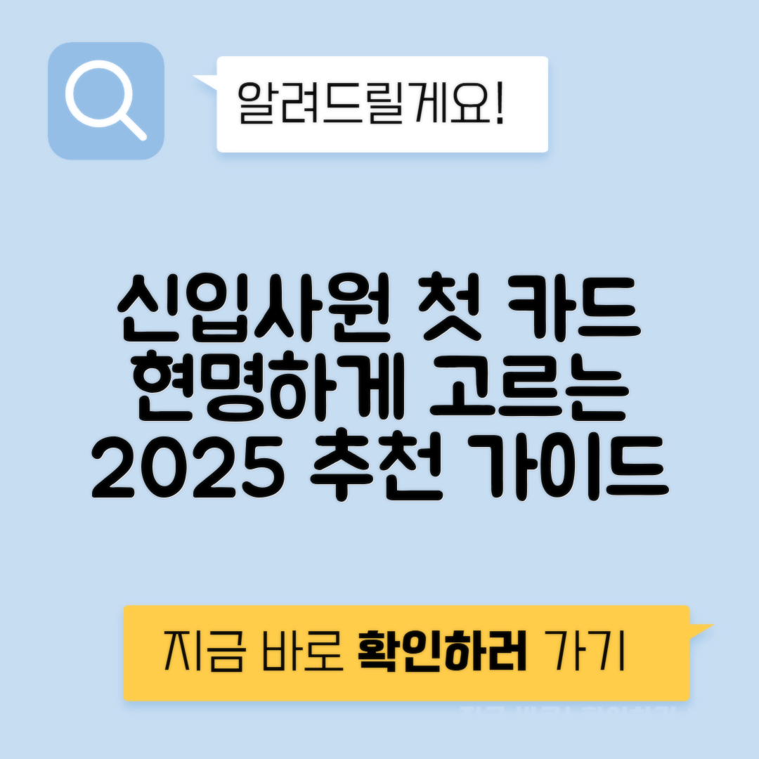 20대 사회초년생 카드 추천 2025 - 첫 카드 가이드