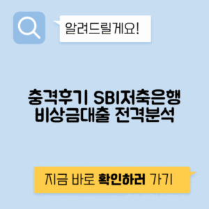 SBI저축은행 대출 후기 | 금리, 비상금대출 등 솔직한 리뷰