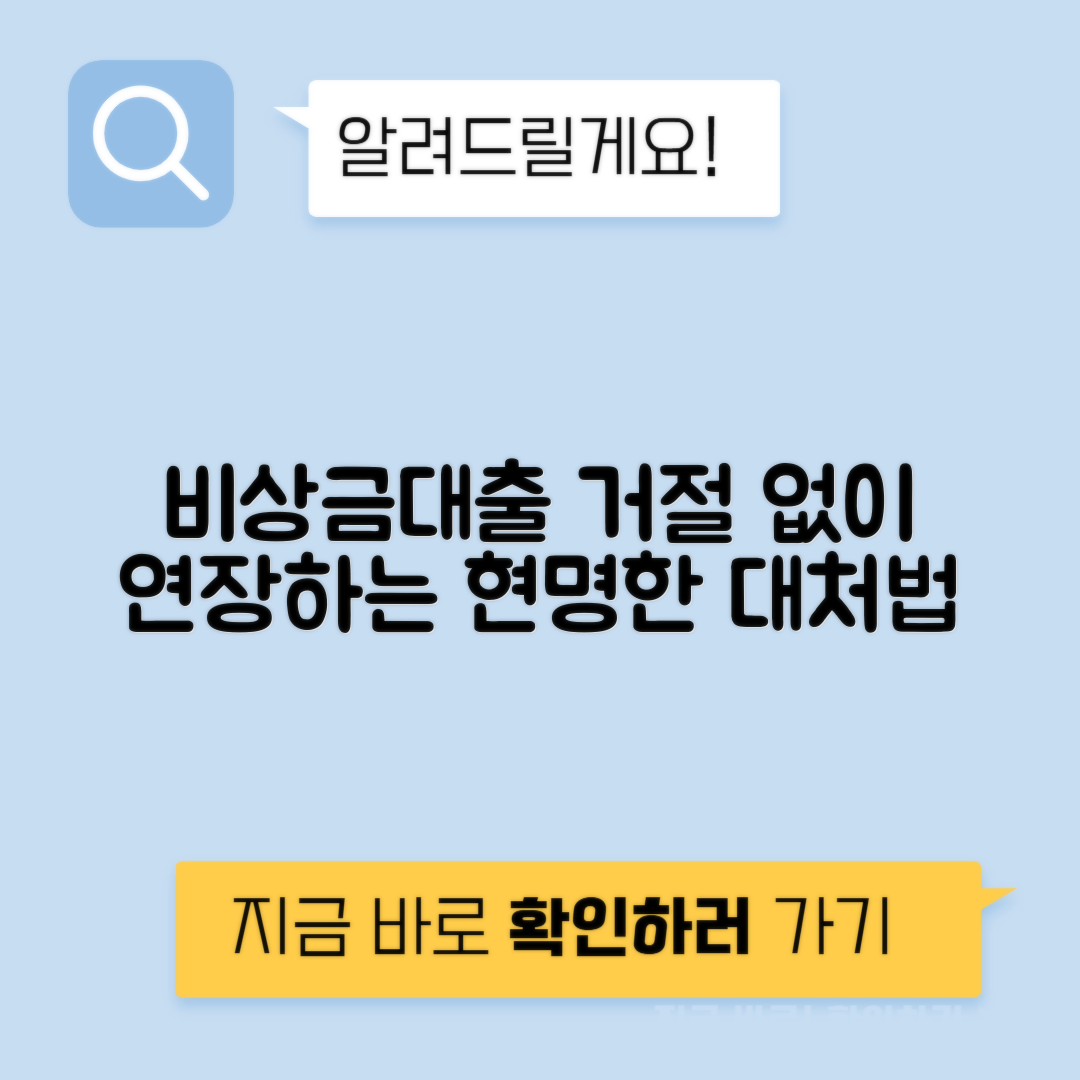 비상금대출 종류와 중복 거절 시 활용 가능한 연장 대안 방법