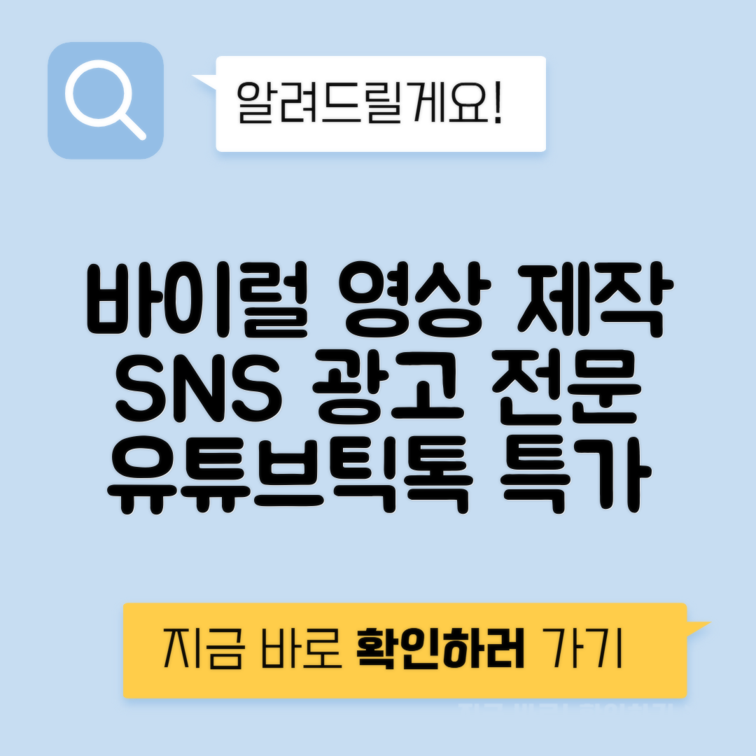 바이럴 영상 SNS 유튜브 틱톡 제작 광고비
