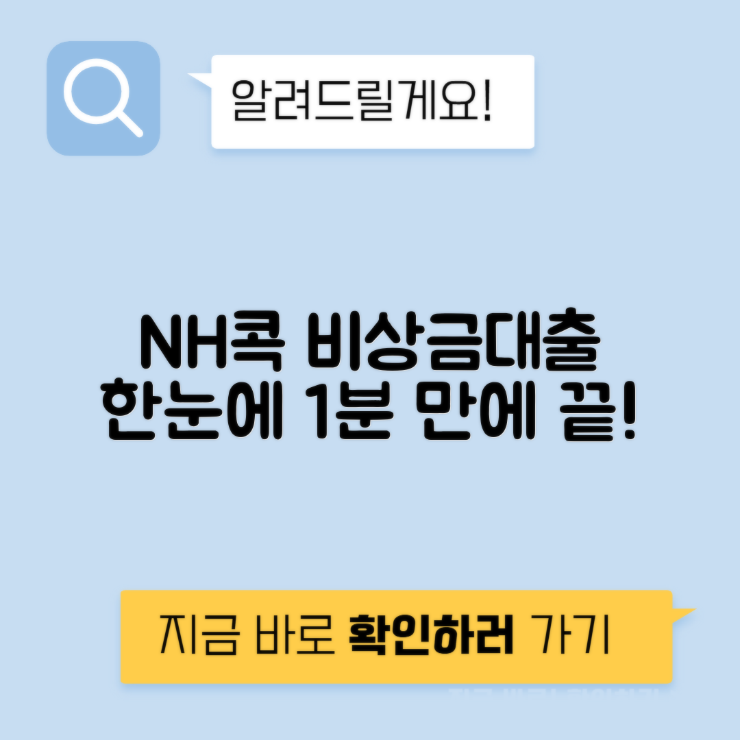 nh콕 비상금대출 신청 방법과 조건, 금리 및 후기 - 1분 만에 간단하게 알아보는 가이드