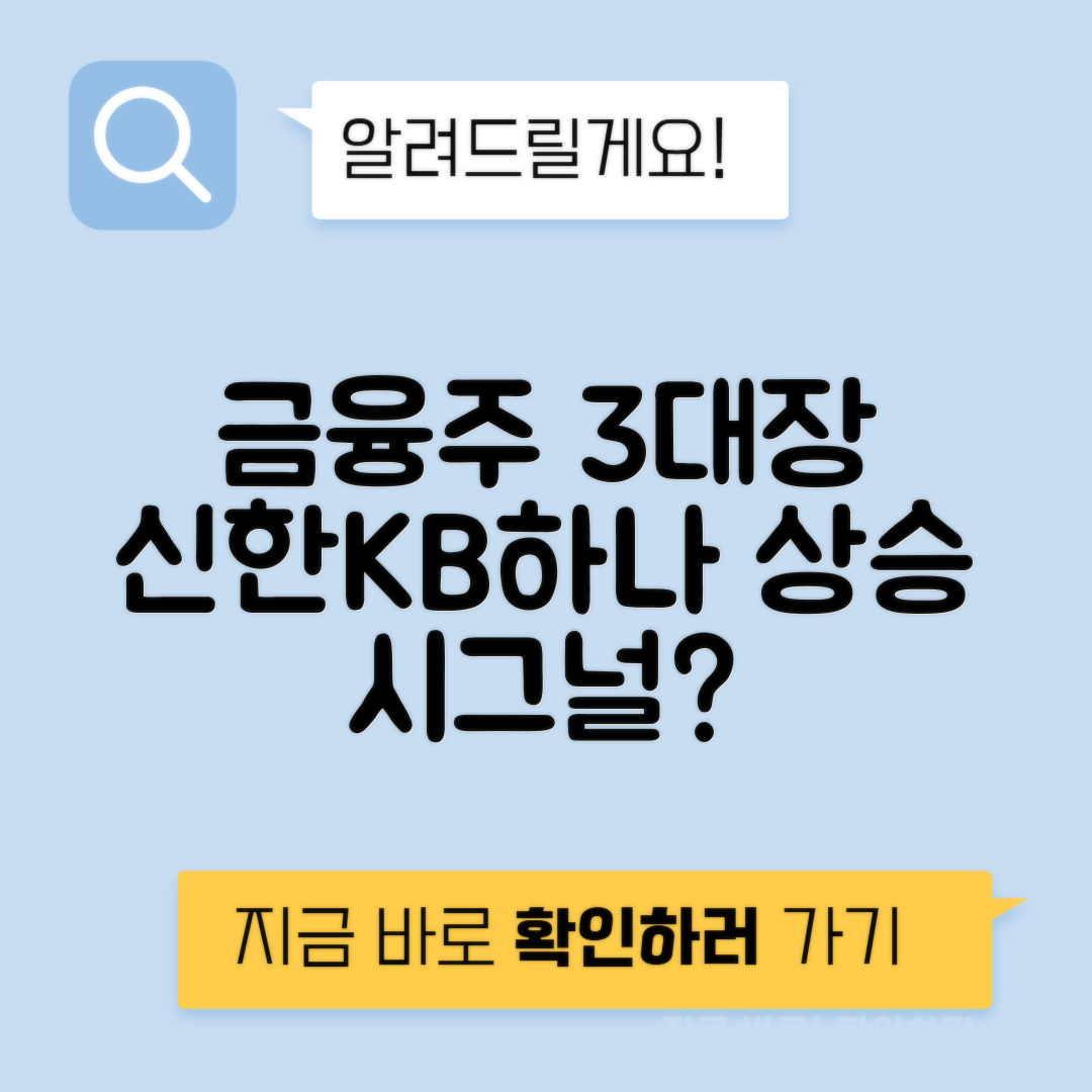 은행 관련주 금융 대표종목 주가전망 - 신한지주 KB금융 하나금융지주