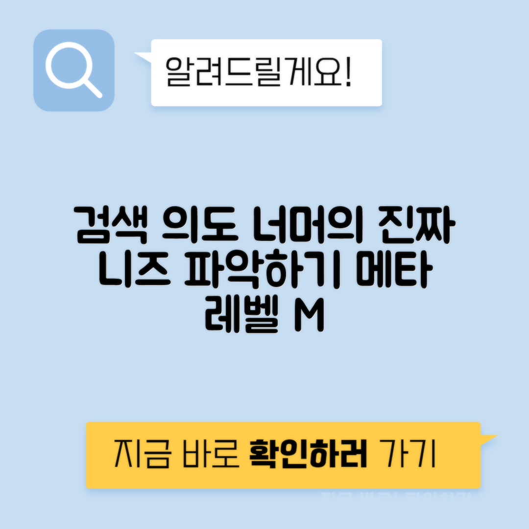 메타 레벨(M): 검색 의도 뒤의 진짜 니즈 파악